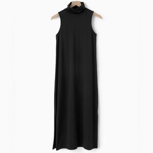 Garnet Hill Mock Neck sleeveless MIDI Dress